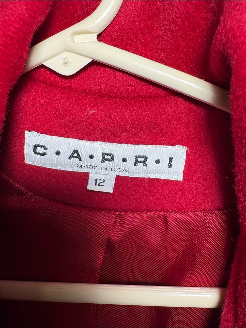 Classic Red Double-Breasted Wool Trench Coat - Picture 2 of 5
